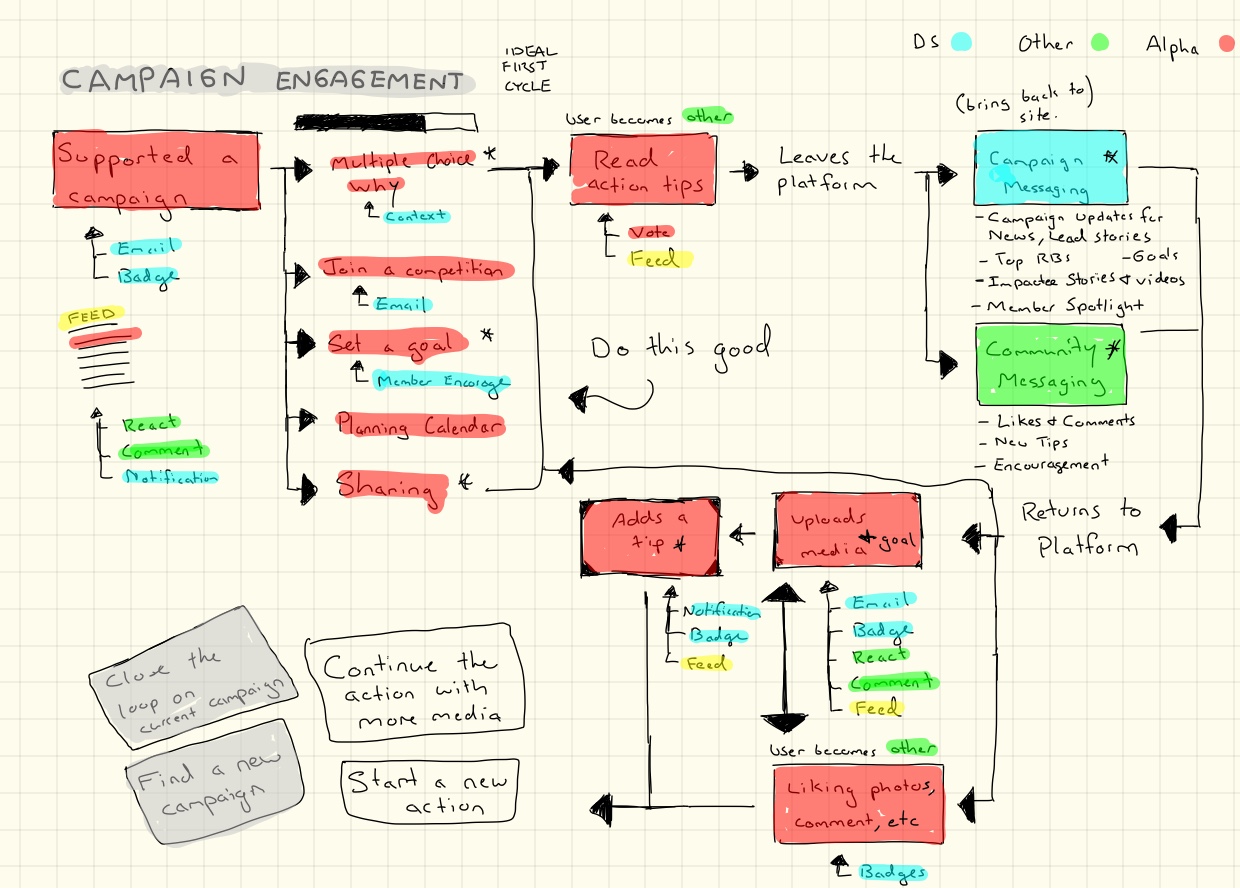 A flowchart of user engagement on the Phoenix platform